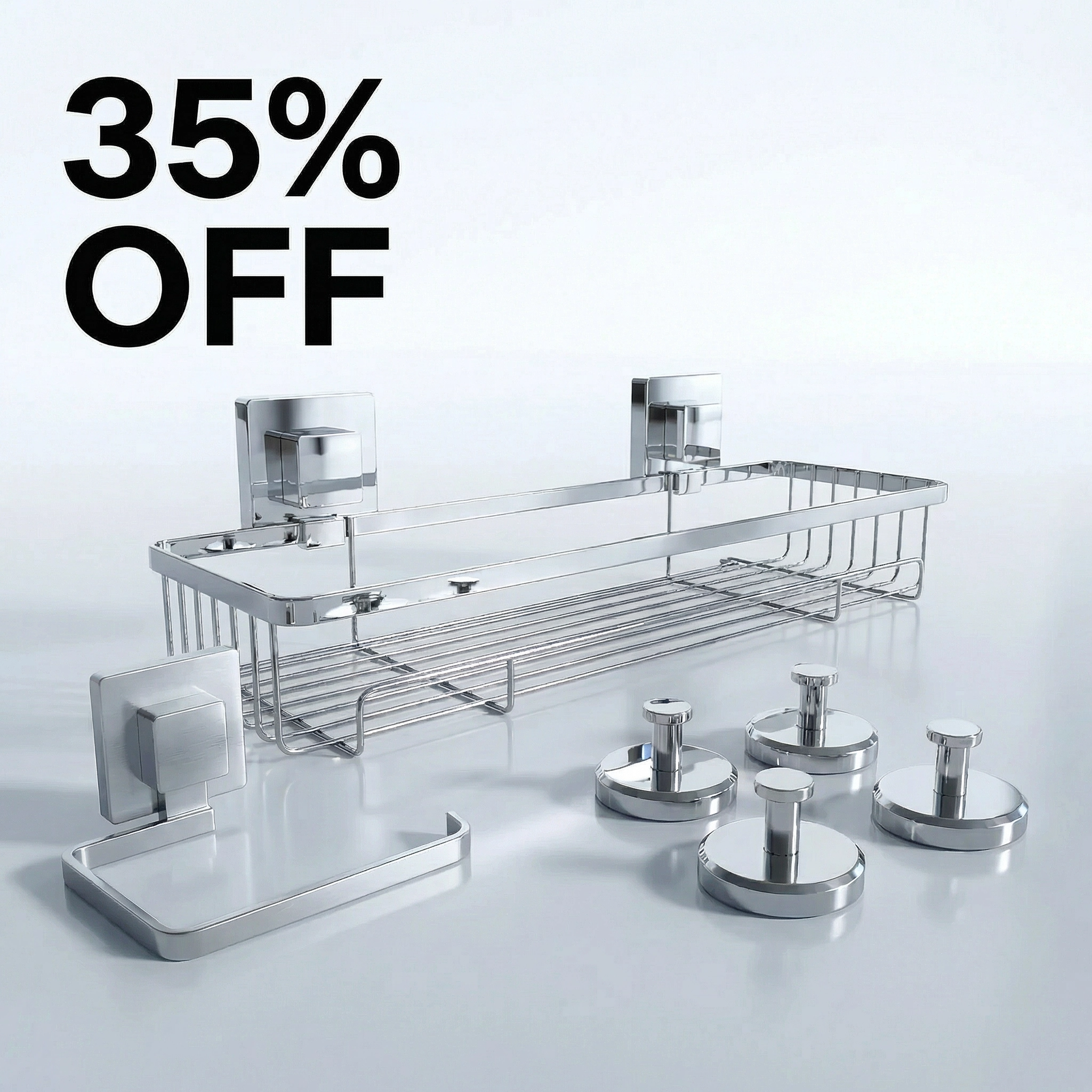 HOOKS & STORAGE BUNDLE CHROME